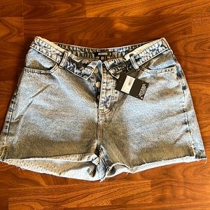 NWT Missguided Fold Over Denim Shorts 10